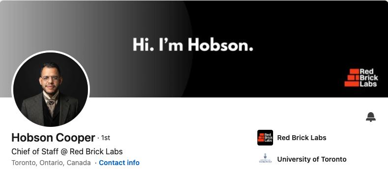 Hobson's LinkedIn Profile